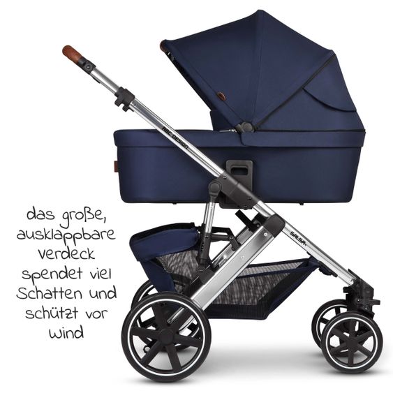 ABC Design 3in1 Kinderwagen-Set Salsa 4 - inkl. Babyschale Tulip & XXL Zubehörpaket - Diamond Edition - Navy