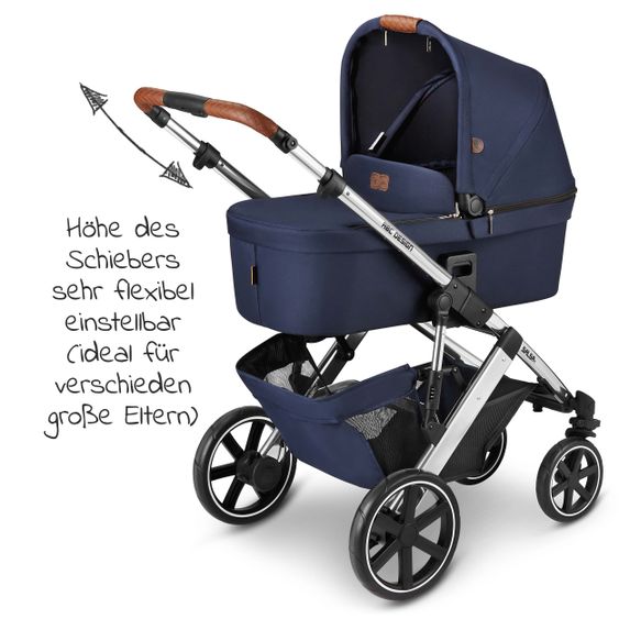 ABC Design 3in1 Kinderwagen-Set Salsa 4 - inkl. Babyschale Tulip & XXL Zubehörpaket - Diamond Edition - Navy