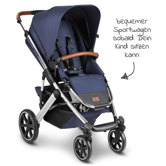 ABC Design 3in1 Kinderwagen-Set Salsa 4 - inkl. Babyschale Tulip & XXL Zubehörpaket - Diamond Edition - Navy