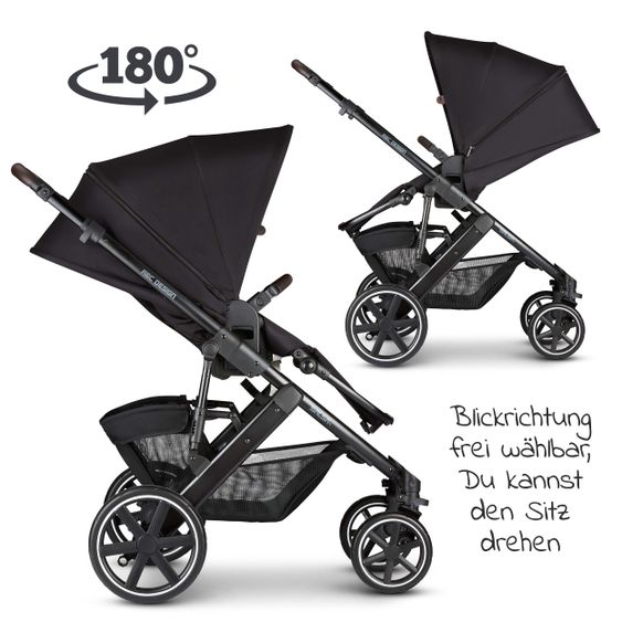 ABC Design 3in1 Stroller Set Salsa 4 - incl. Baby Car Seat Tulip & XXL Accessory Pack - Fashion Edition - Midnight