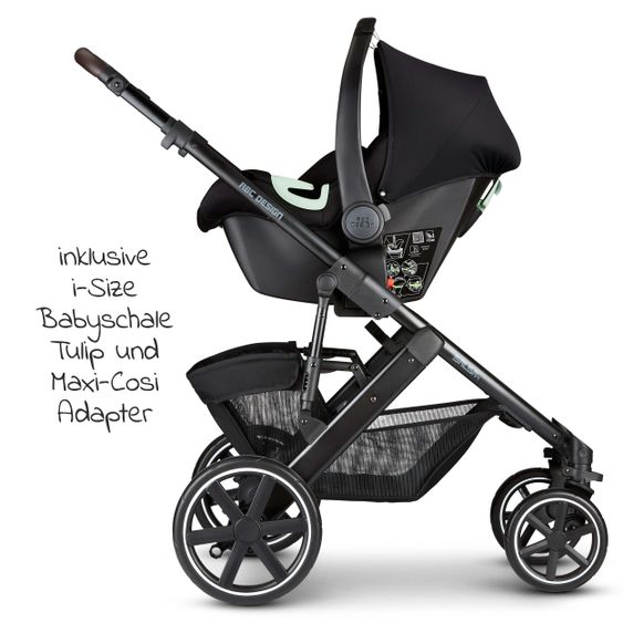ABC Design 3in1 Stroller Set Salsa 4 - incl. Baby Car Seat Tulip & XXL Accessory Pack - Fashion Edition - Midnight