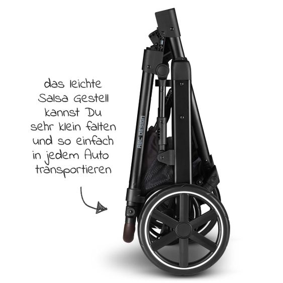 ABC Design 3in1 Stroller Set Salsa 4 - incl. Baby Car Seat Tulip & XXL Accessory Pack - Fashion Edition - Midnight