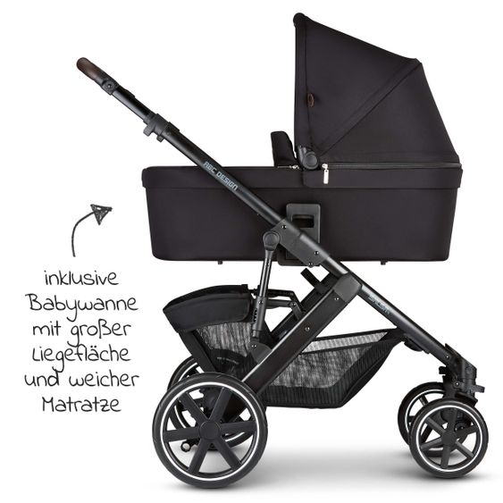 ABC Design 3in1 Stroller Set Salsa 4 - incl. Baby Car Seat Tulip & XXL Accessory Pack - Fashion Edition - Midnight