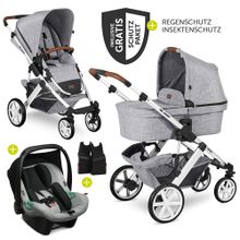 Set passeggino 3in1 Salsa 4 - incluso marsupio Tulip e pacchetto accessori XXL - Grigio Grafite