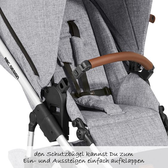 ABC Design Set passeggino 3in1 Salsa 4 - incluso marsupio Tulip e pacchetto accessori XXL - Grigio Grafite