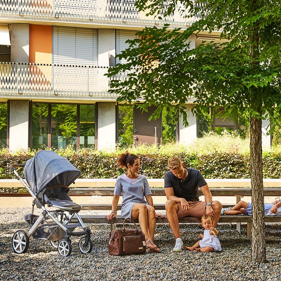 ABC Design Set passeggino 3in1 Salsa 4 - incluso marsupio Tulip e pacchetto accessori XXL - Grigio Grafite