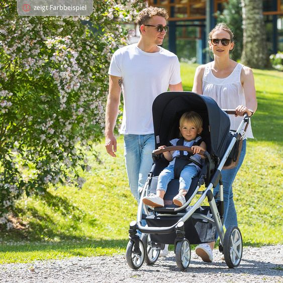 ABC Design Set passeggino 3in1 Salsa 4 - incluso marsupio Tulip e pacchetto accessori XXL - Grigio Grafite