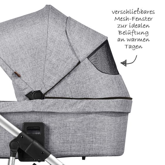 ABC Design Set passeggino 3in1 Salsa 4 - incluso marsupio Tulip e pacchetto accessori XXL - Grigio Grafite