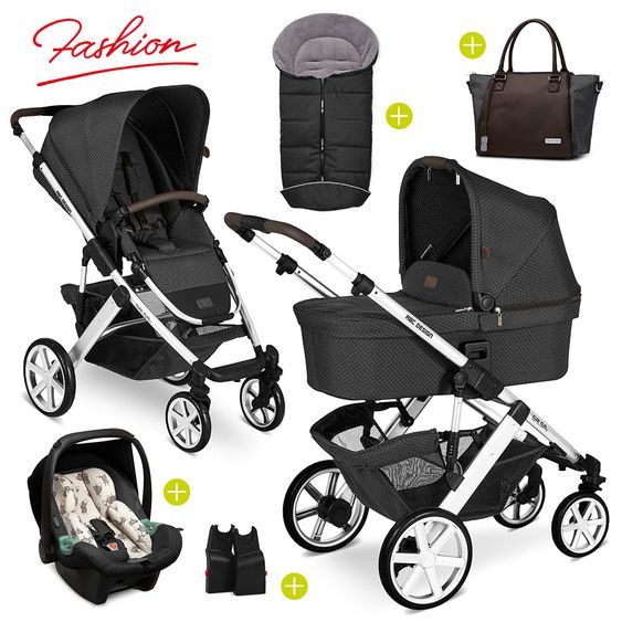 ABC Design 3in1 Kinderwagen-Set Salsa 4 - inkl. Babyschale, Wickeltasche & Fußsack - Fashion Edition - Fox