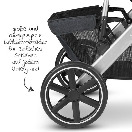ABC Design 3in1 Kinderwagen-Set Salsa 4 - inkl. Babywanne, Babyschale Tulip, Sportsitz und Zubehörpaket - Storm