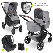 Set passeggino Salsa 4 3in1 - include navicella, marsupio Tulip, seggiolino sportivo e pacchetto accessori - Latta