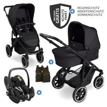 3in1 Kinderwagen-Set Salsa 5 Air - inkl. Babywanne, Autositz Pebble Pro, Sportsitz mit XXL Zubehörpaket - Pure - Coal