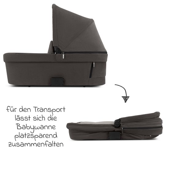 ABC Design 3in1 Kinderwagen-Set Salsa 5 Air - inkl. Babywanne, Autositz Tulip Black, Sportsitz mit XXL Zubehörpaket - Almond