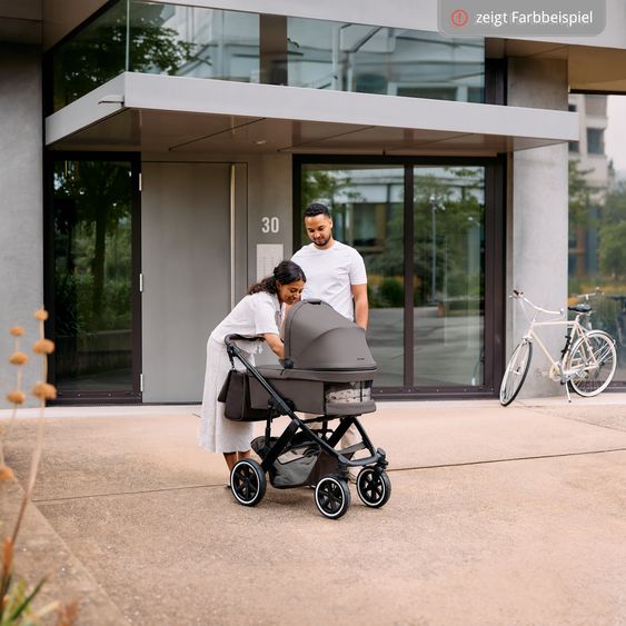 ABC Design 3in1 Kinderwagen-Set Salsa 5 Air - inkl. Babywanne, Autositz Tulip Black, Sportsitz mit XXL Zubehörpaket - Almond