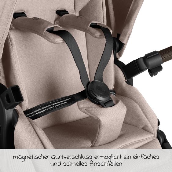 ABC Design 3in1 Kinderwagen-Set Salsa 5 Air - inkl. Babywanne, Autositz Tulip Black, Sportsitz mit XXL Zubehörpaket - Camel