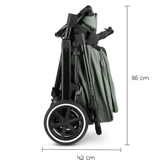 ABC Design 3in1 Stroller Set Salsa 5 Air - incl. carrycot, Tulip Black infant car seat, sports seat with XXL accessory package - Pine