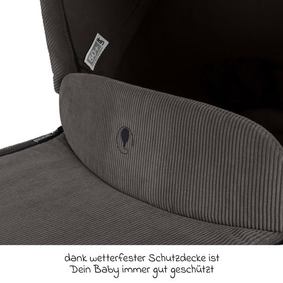 ABC Design 3in1 Kinderwagen-Set Salsa 5 Air - inkl. Babywanne, Autositz Tulip & Sportsitz - Almond / Graphite