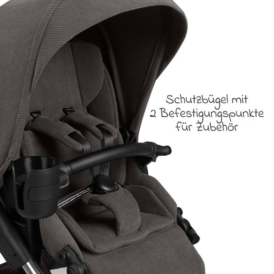 ABC Design 3in1 Kinderwagen-Set Salsa 5 Air - inkl. Babywanne, Autositz Tulip & Sportsitz - Almond / Graphite