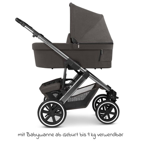 ABC Design 3in1 Kinderwagen-Set Salsa 5 Air - inkl. Babywanne, Autositz Tulip & Sportsitz - Almond / Graphite