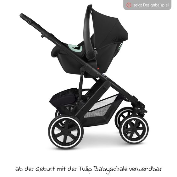 ABC Design 3in1 Kinderwagen-Set Salsa 5 Air - inkl. Babywanne, Autositz Tulip & Sportsitz - Coal / Bubble
