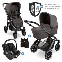 3in1 Stroller Set Salsa 5 Air - incl. Carrycot, Tulip Infant Car Seat, Sports Seat with XXL Accessory Pack - Almond / Bubble