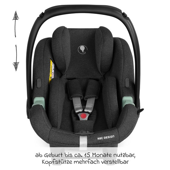 ABC Design 3in1 Stroller Set Salsa 5 Air - incl. Carrycot, Tulip Infant Car Seat, Sports Seat with XXL Accessory Pack - Almond / Bubble