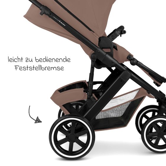 ABC Design 3in1 Kinderwagen-Set Salsa 5 Air - inkl. Babywanne, Autositz Tulip, Sportsitz mit XXL Zubehörpaket - Dark Beige