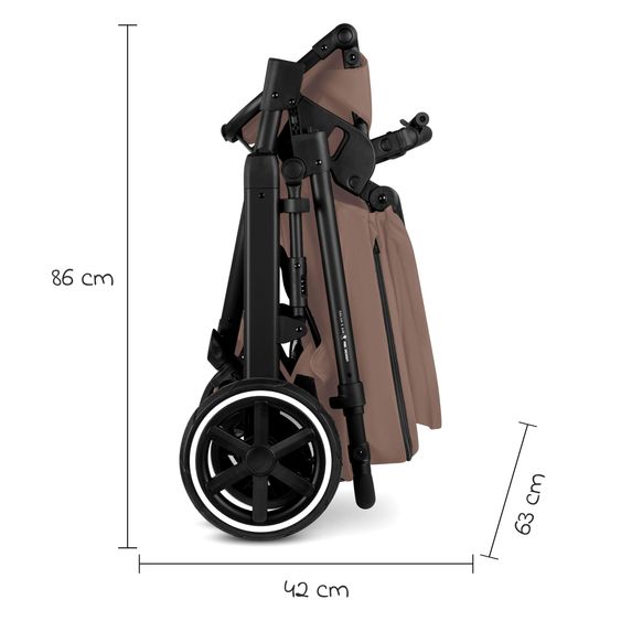 ABC Design 3in1 Kinderwagen-Set Salsa 5 Air - inkl. Babywanne, Autositz Tulip, Sportsitz mit XXL Zubehörpaket - Dark Beige
