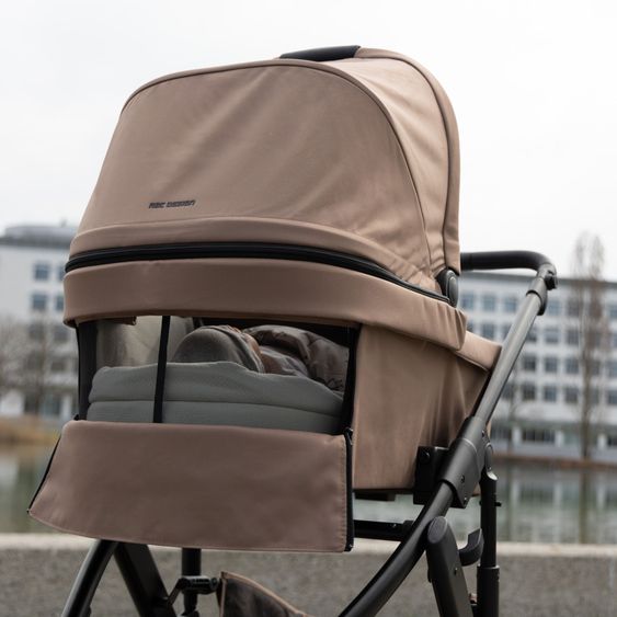 ABC Design 3in1 Kinderwagen-Set Salsa 5 Air - inkl. Babywanne, Autositz Tulip, Sportsitz mit XXL Zubehörpaket - Dark Beige