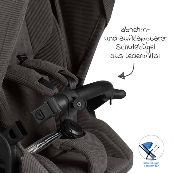 ABC Design 3in1 Kinderwagen-Set Salsa 5 Air - inkl. Babywanne, Babyschale Tulip Bubble, Sportsitz & XXL Zubehörpaket - Almond