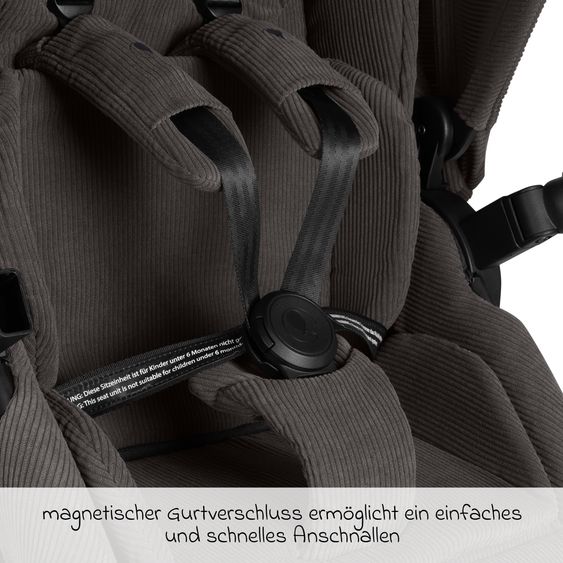 ABC Design 3in1 Kinderwagen-Set Salsa 5 Air - inkl. Babywanne, Babyschale Tulip Graphite, Sportsitz & XXL Zubehörpaket - Almond