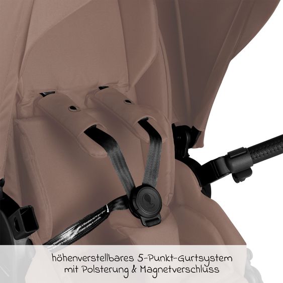 ABC Design 3in1 Kinderwagen-Set Salsa 5 Air - inkl. Babywanne, Babyschale Tulip Graphite, Sportsitz & XXL Zubehörpaket - Dark Beige