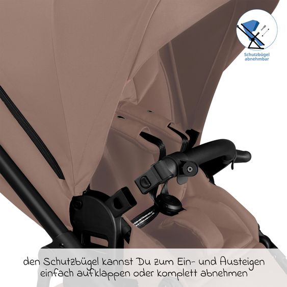 ABC Design 3in1 Kinderwagen-Set Salsa 5 Air - inkl. Babywanne, Babyschale Tulip Graphite, Sportsitz & XXL Zubehörpaket - Dark Beige