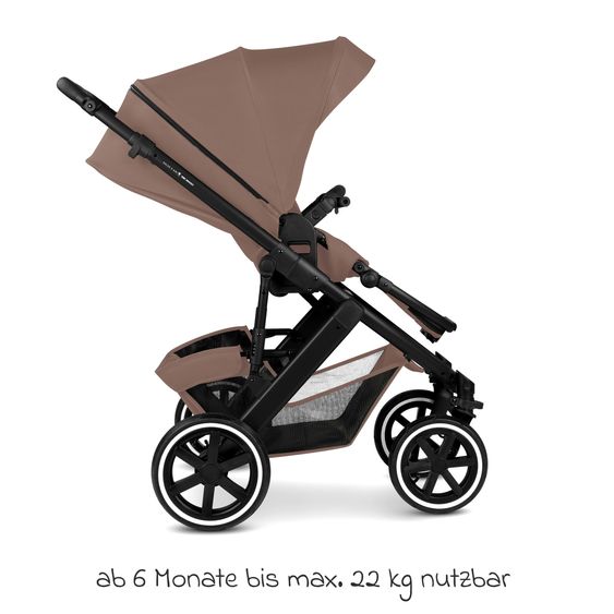 ABC Design 3in1 Kinderwagen-Set Salsa 5 Air - inkl. Babywanne, Babyschale Tulip Graphite, Sportsitz & XXL Zubehörpaket - Dark Beige