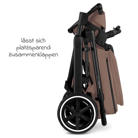 ABC Design 3in1 Kinderwagen-Set Salsa 5 Air - inkl. Babywanne, Babyschale Tulip Graphite, Sportsitz & XXL Zubehörpaket - Dark Beige