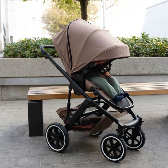 ABC Design 3in1 Kinderwagen-Set Salsa 5 Air - inkl. Babywanne, Babyschale Tulip Graphite, Sportsitz & XXL Zubehörpaket - Dark Beige