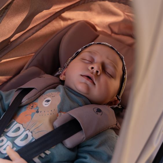 ABC Design 3in1 Kinderwagen-Set Salsa 5 Air - inkl. Babywanne, Babyschale Tulip Graphite, Sportsitz & XXL Zubehörpaket - Dark Beige