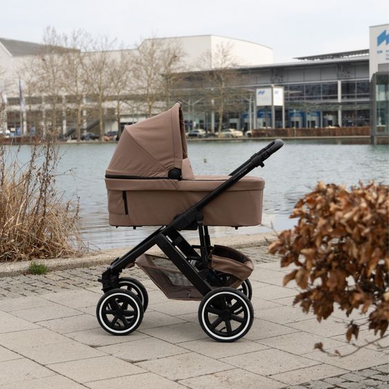 ABC Design 3in1 Kinderwagen-Set Salsa 5 Air - inkl. Babywanne, Babyschale Tulip Graphite, Sportsitz & XXL Zubehörpaket - Dark Beige