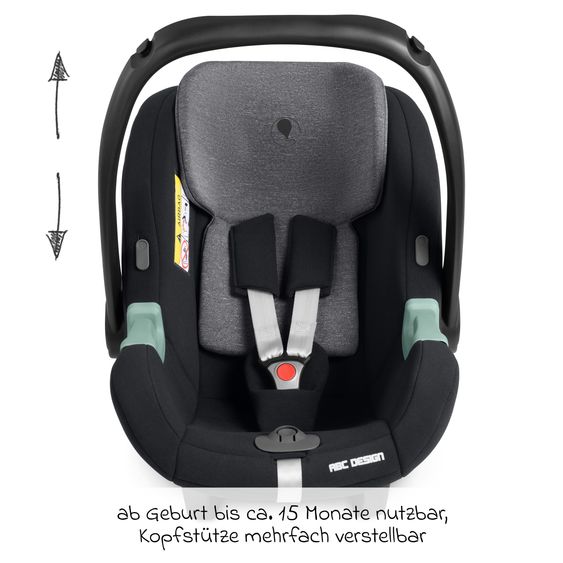 ABC Design 3in1 Kinderwagen-Set Salsa 5 Air - inkl. Babywanne, Babyschale Tulip Graphite, Sportsitz & XXL Zubehörpaket - Dark Beige