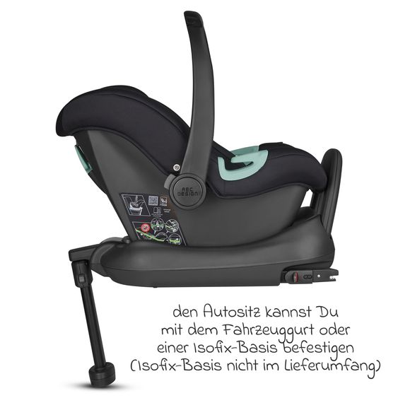 ABC Design 3in1 Kinderwagen-Set Salsa 5 Air - inkl. Babywanne, Babyschale Tulip Graphite, Sportsitz & XXL Zubehörpaket - Dark Beige