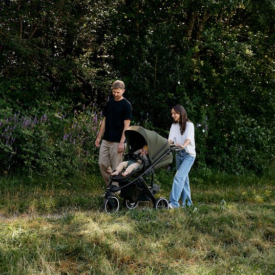 ABC Design 3in1 Kinderwagen-Set Salsa 5 Run - inkl. Babywanne, Autositz Tulip & Sportsitz - Avocado / Bubble