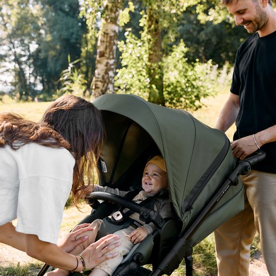 ABC Design 3in1 Kinderwagen-Set Salsa 5 Run - inkl. Babywanne, Autositz Tulip & Sportsitz - Avocado / Bubble
