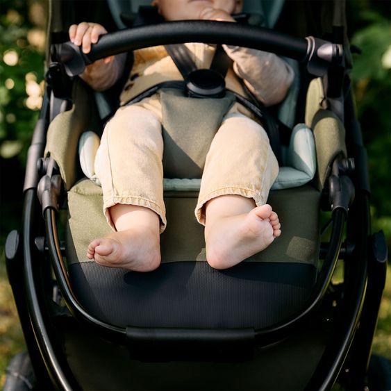 ABC Design 3in1 Kinderwagen-Set Salsa 5 Run - inkl. Babywanne, Autositz Tulip & Sportsitz - Avocado / Bubble