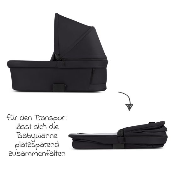 ABC Design 3in1 Kinderwagen-Set Salsa 5 Run - inkl. Babywanne, Autositz Tulip & Sportsitz - Coal / Bubble