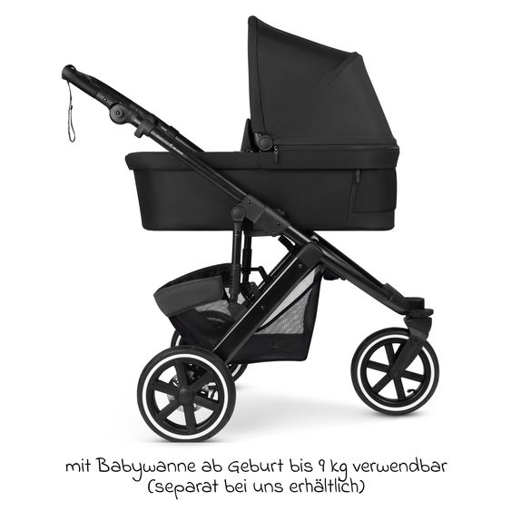 ABC Design 3in1 Kinderwagen-Set Salsa 5 Run - inkl. Babywanne, Autositz Tulip & Sportsitz - Coal / Bubble