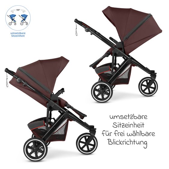 ABC Design 3in1 Kinderwagen-Set Salsa 5 Run - inkl. Babywanne, Autositz Tulip & Sportsitz - Umbra / Graphite