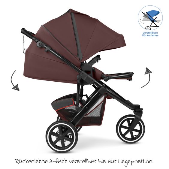 ABC Design 3in1 Kinderwagen-Set Salsa 5 Run - inkl. Babywanne, Autositz Tulip & Sportsitz - Umbra / Graphite