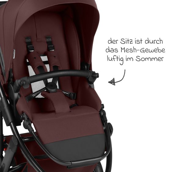 ABC Design 3in1 Kinderwagen-Set Salsa 5 Run - inkl. Babywanne, Autositz Tulip & Sportsitz - Umbra / Graphite
