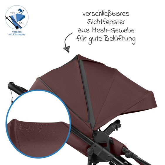 ABC Design 3in1 Kinderwagen-Set Salsa 5 Run - inkl. Babywanne, Autositz Tulip & Sportsitz - Umbra / Graphite