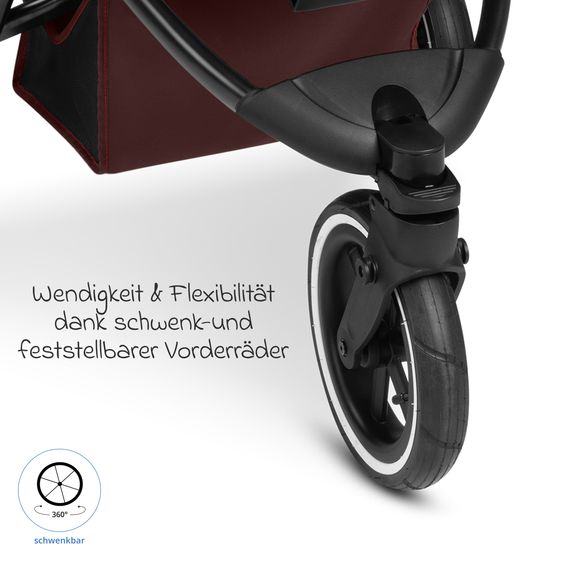 ABC Design 3in1 Kinderwagen-Set Salsa 5 Run - inkl. Babywanne, Autositz Tulip & Sportsitz - Umbra / Graphite